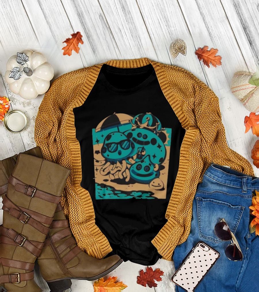 Summer Quest Beach Mushrooms Party Fun T-Shirt