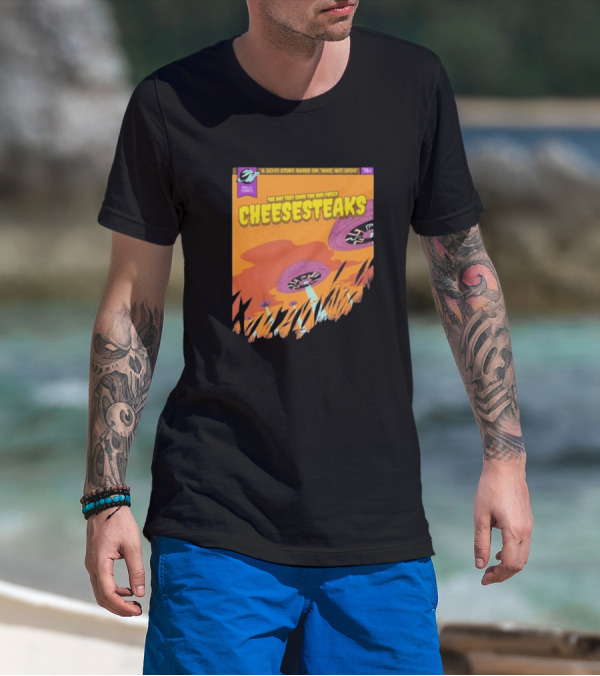 Philly Comics Alien UFO Cheesesteaks Abduction Sci-Fi Story Whiz With UFOs T-Shirt