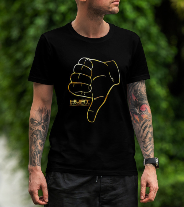 Hurt Syndicate Gold Thumbs Down T-Shirt