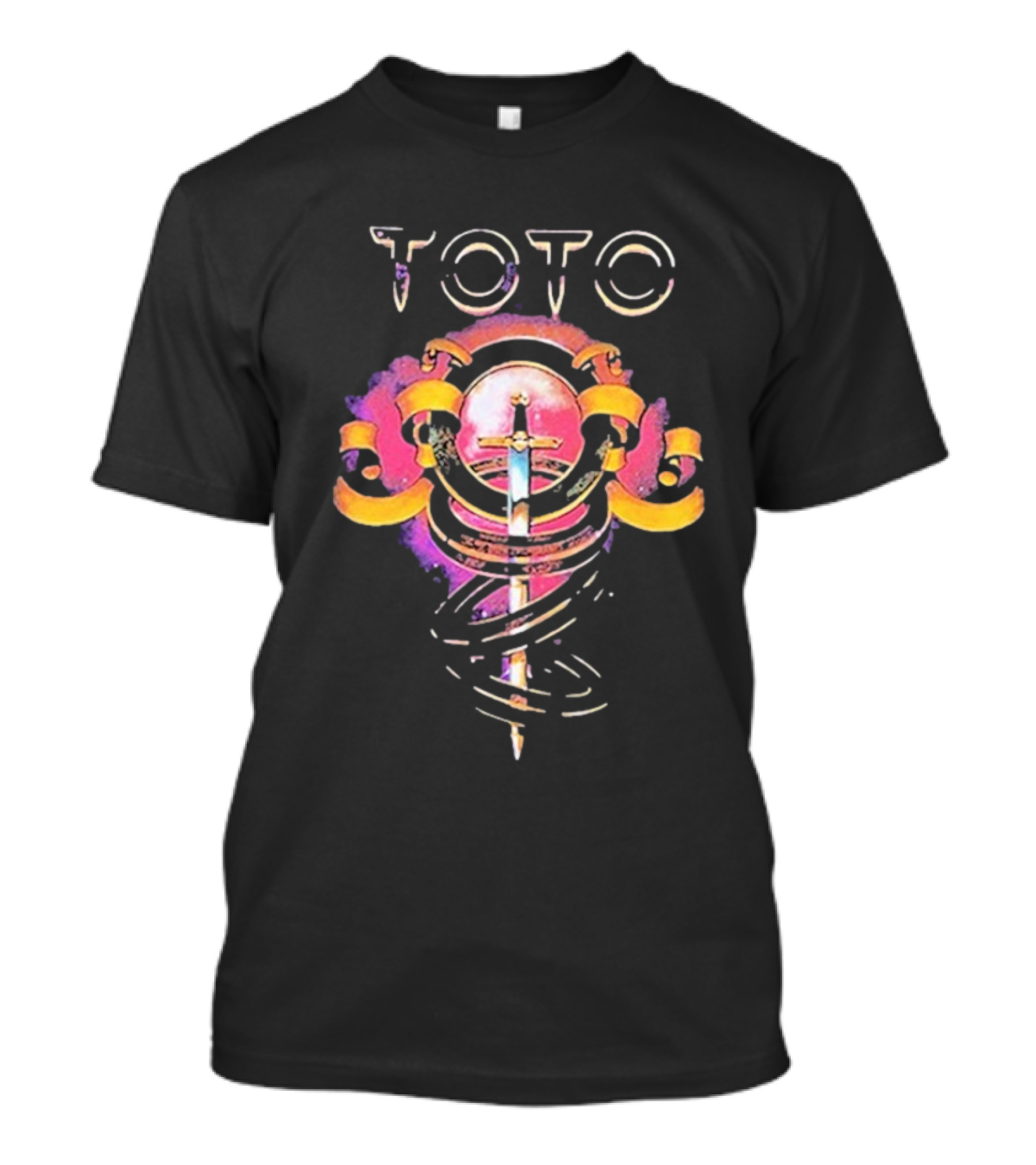 Toto 1978 Sword Iconic Band Logo Spiral Rings T-Shirt