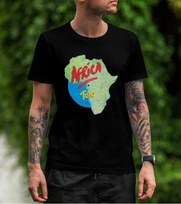 Toto Africa Map Shape With Record Design T-Shirt