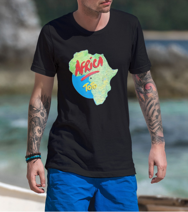 Toto Africa Map Shape With Record Design T-Shirt