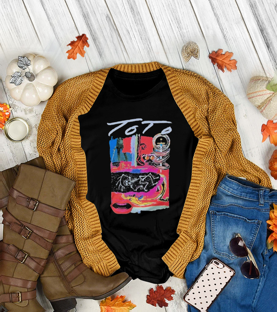Toto Collage Album Art Iconic Retro Sword Lips Bold Colors T-Shirt