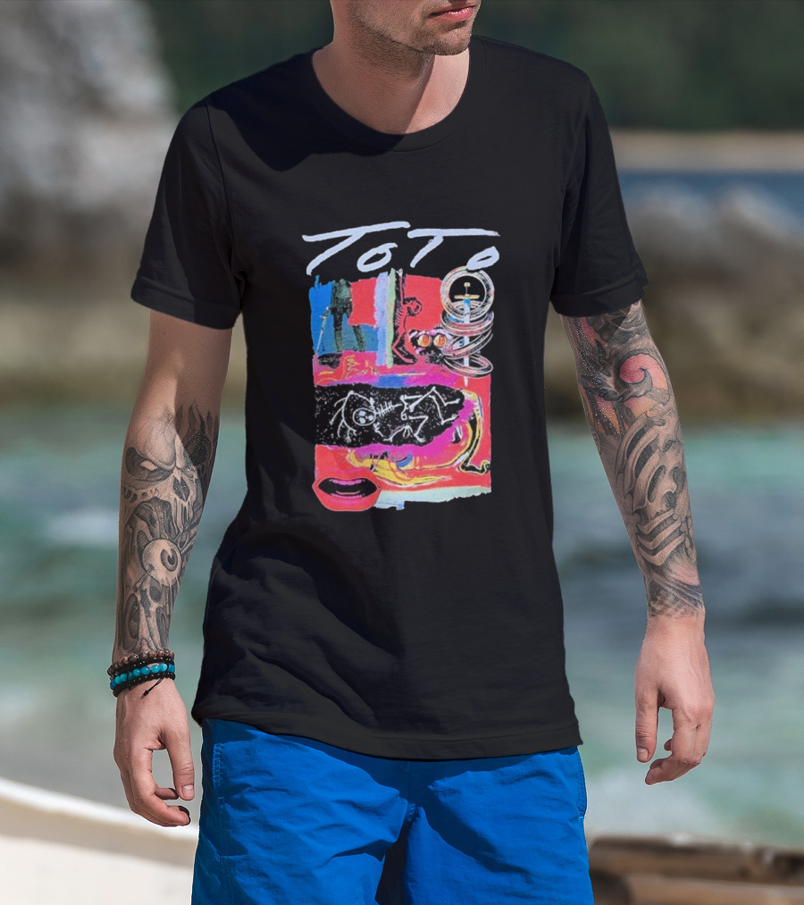 Toto Collage Album Art Iconic Retro Sword Lips Bold Colors T-Shirt