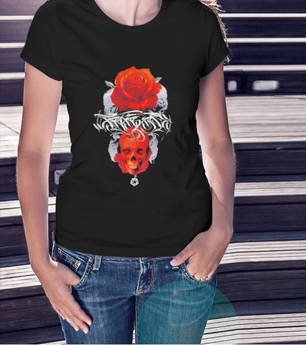 Tribal Gear Huit Rose Skull And Rose Graphic T-Shirt