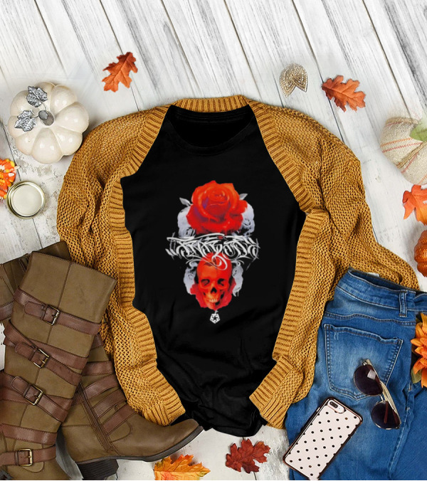 Tribal Gear Huit Rose Skull And Rose Graphic T-Shirt