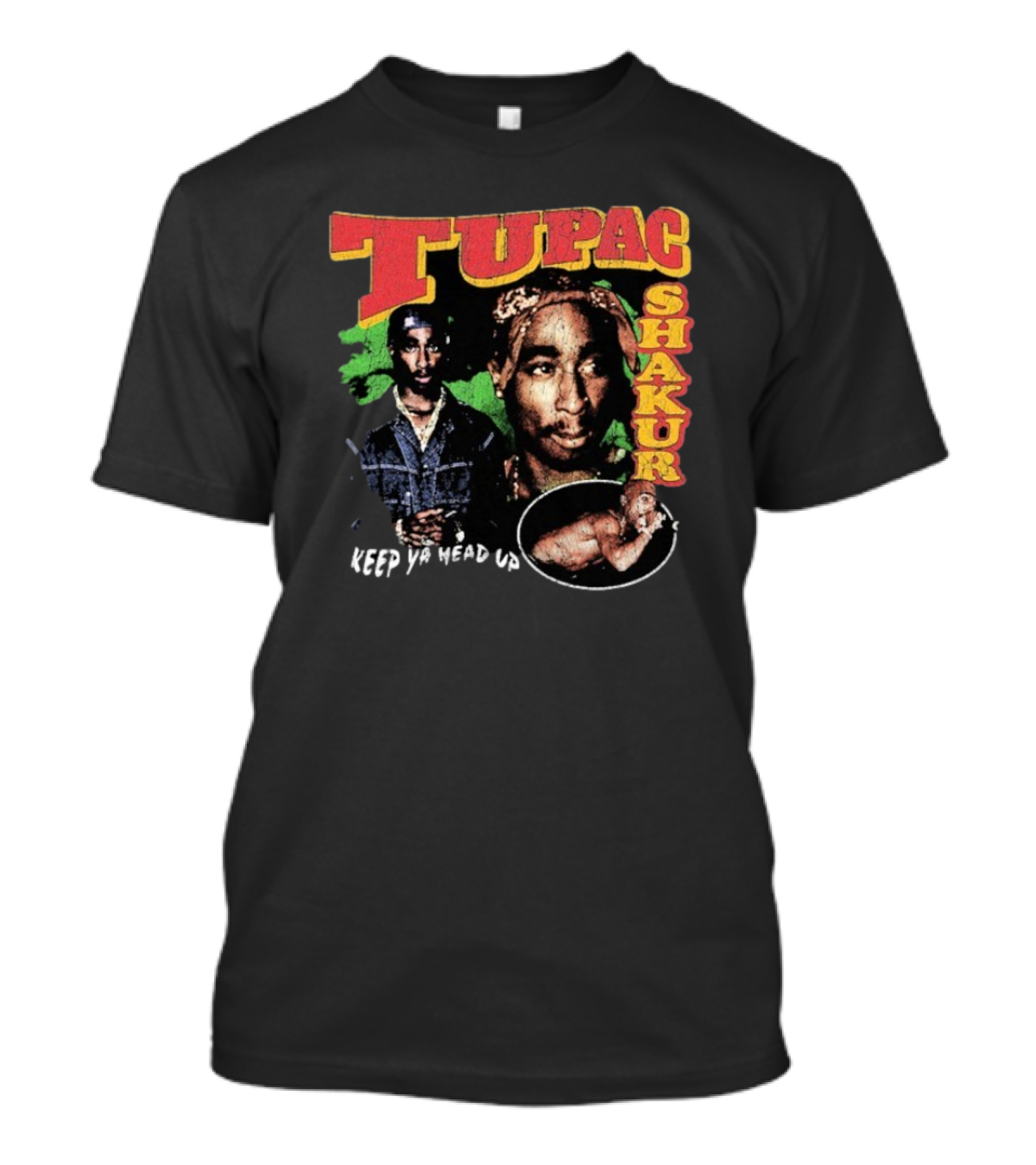 Tupac Shakur Keep Ya Head Up Vintage Collage 2PAC T-Shirt