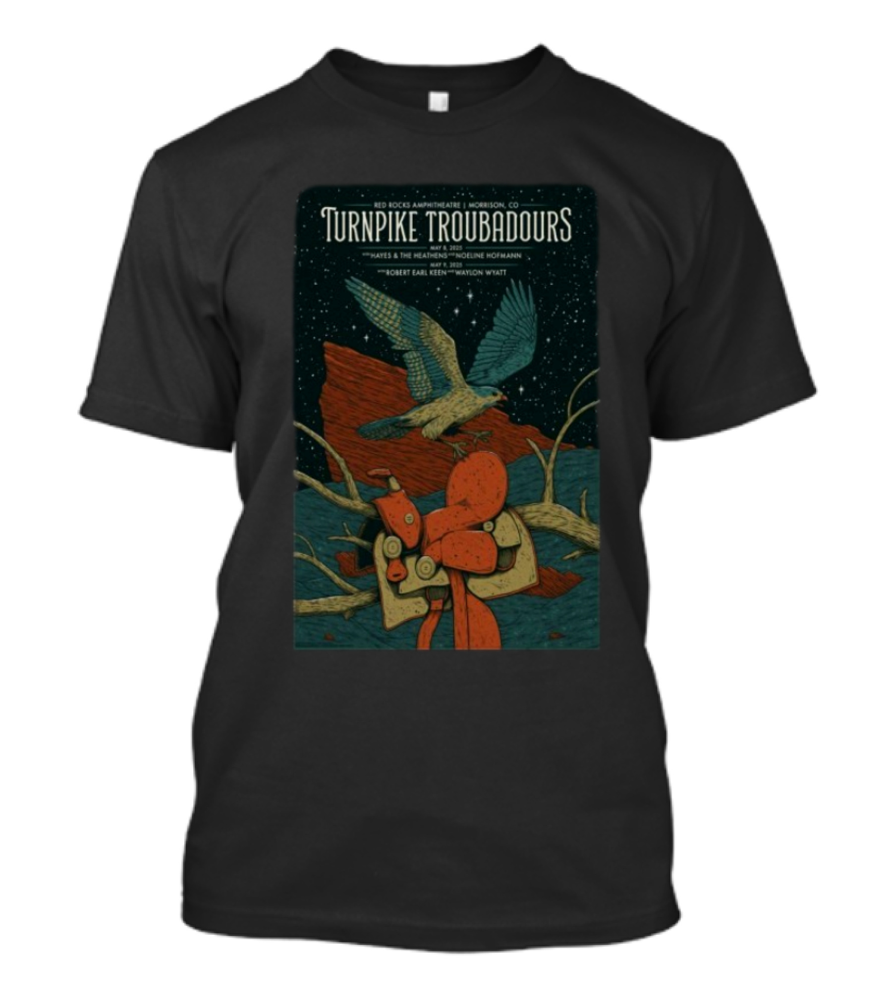 Turnpike Troubadours Live At Red Rocks Amphitheatre Morrison CO May 8-9 2025 Featuring Mipso The Weather Robert Earl Keen T-Shirt