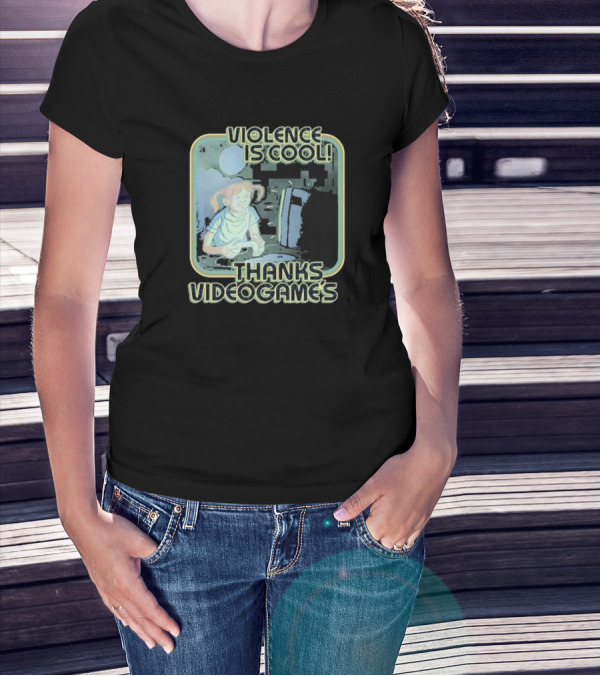 Violence Is Cool Thanks Videogame's Retro Gamer Moonlight Adventure T-Shirt
