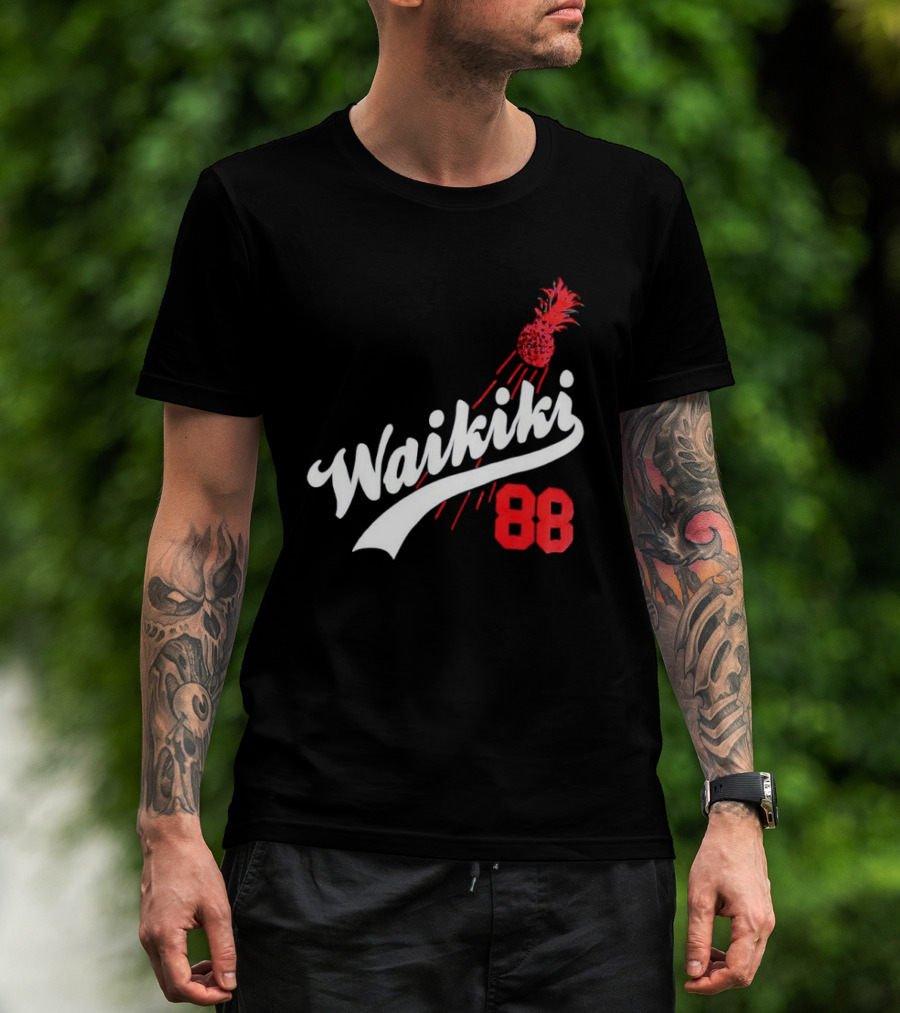 Waikiki 88 Los Angeles Dodgers Pineapple Baseball Graphic T-Shirt