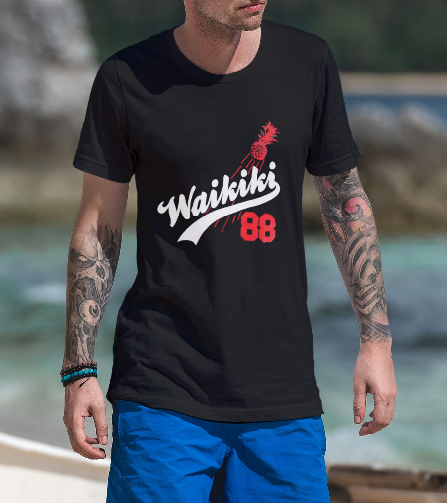 Waikiki 88 Los Angeles Dodgers Pineapple Baseball Graphic T-Shirt