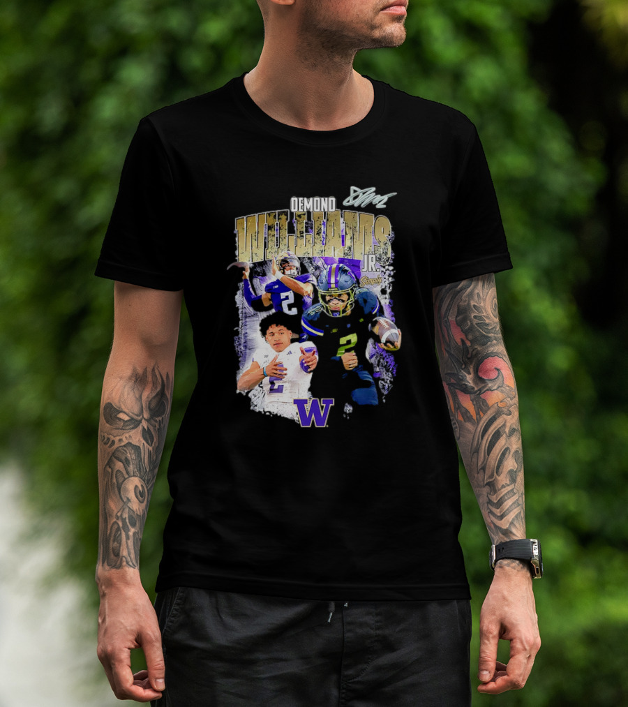 Demond Williams Jr. Washington Huskies Football W Logo T-Shirt