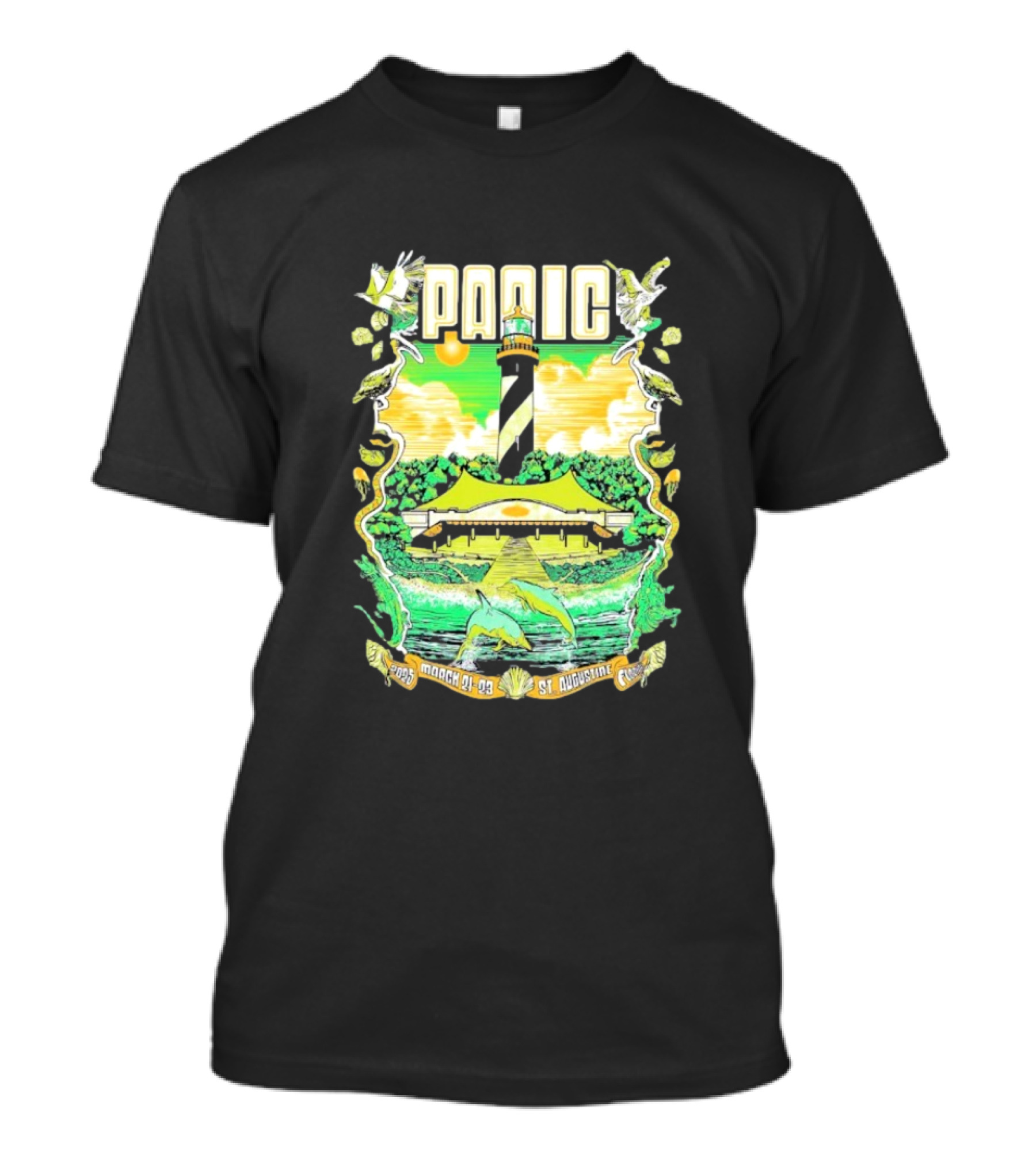 Widespread Panic 2025 St Augustine Lighthouse Dolphins March 21-23 T-Shirt