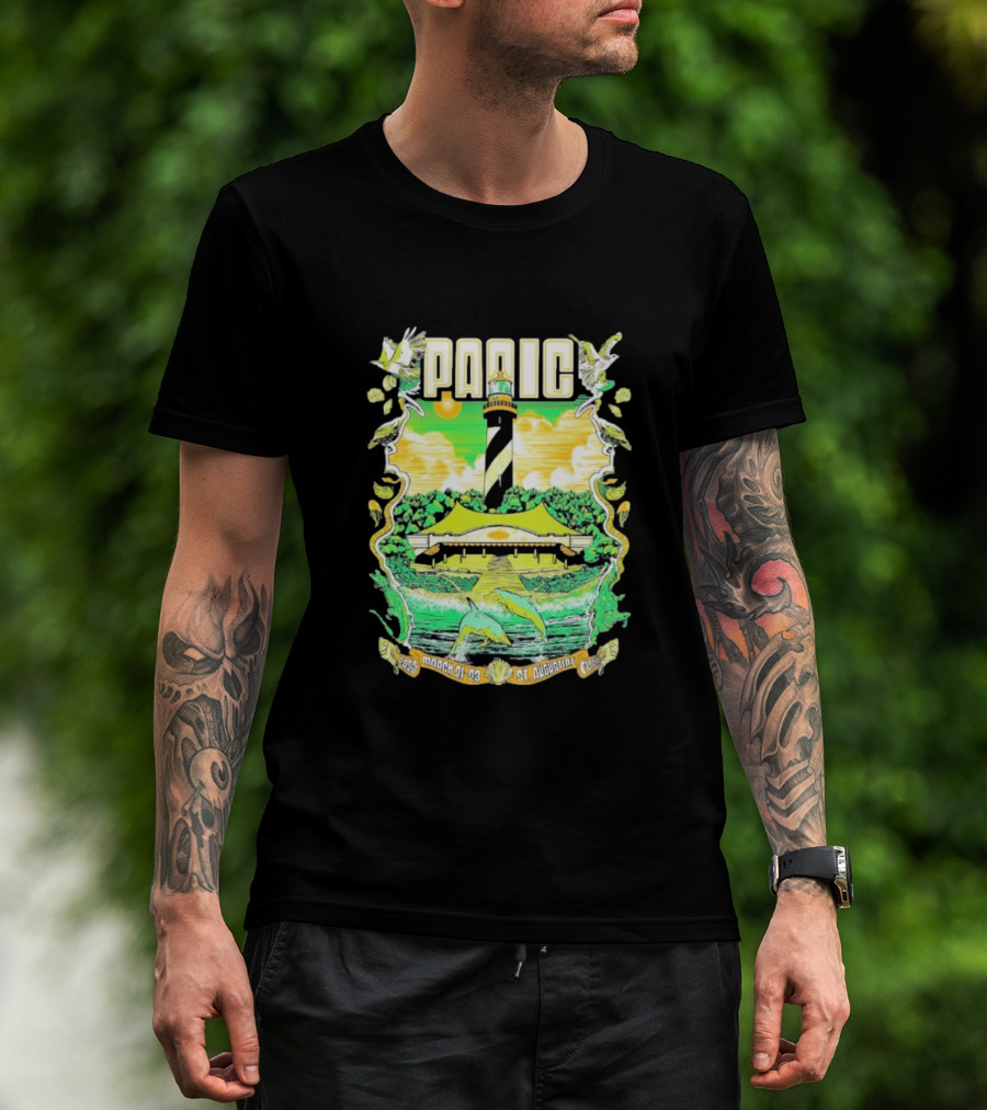 Widespread Panic 2025 St Augustine Lighthouse Dolphins March 21-23 T-Shirt