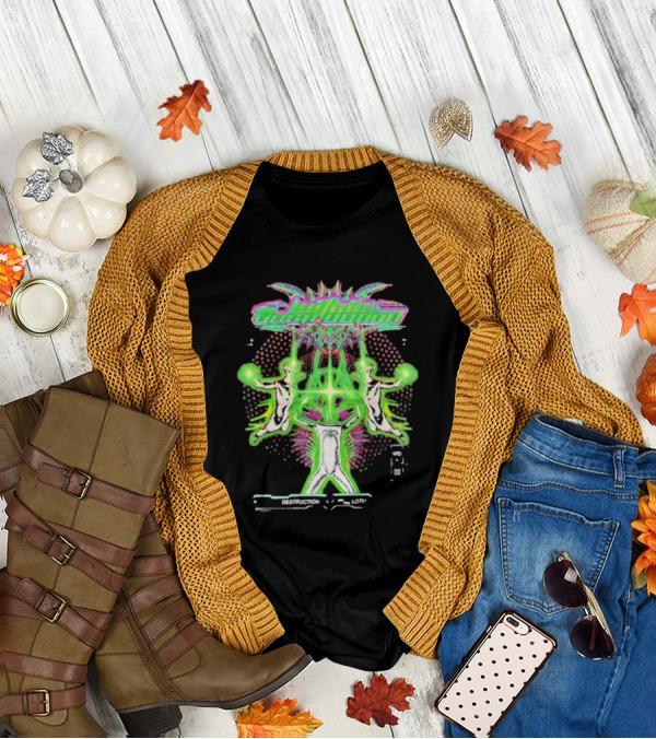 Within Destruction Lotus Tour 2023 Neon Psychedelic Artwork T-Shirt