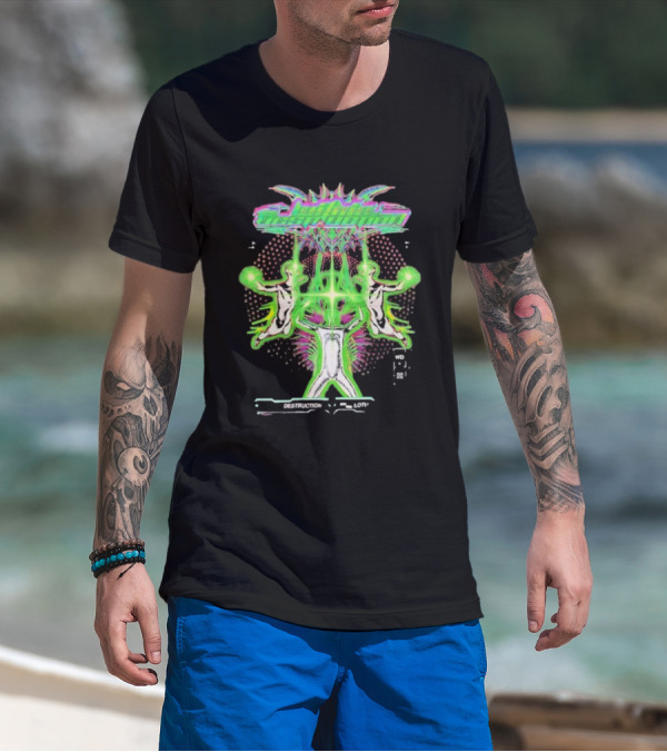 Within Destruction Lotus Tour 2023 Neon Psychedelic Artwork T-Shirt