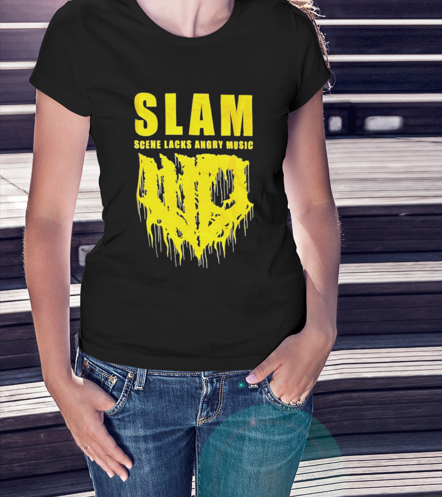 Slam Scene Lacks Angry Music Dripping Graphic T-Shirt