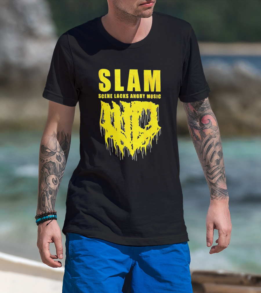 Slam Scene Lacks Angry Music Dripping Graphic T-Shirt