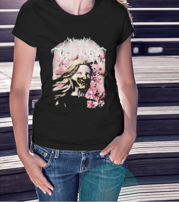 Within Destruction Yokai Cherry Blossoms Masked Face Design T-Shirt