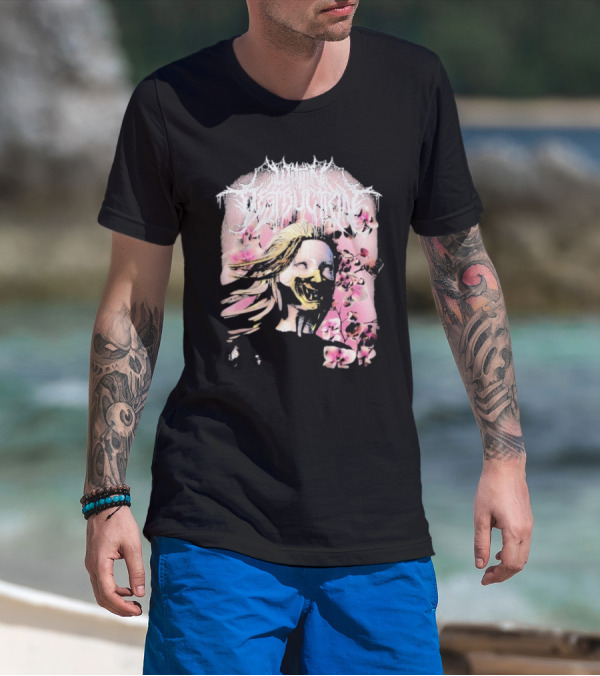 Within Destruction Yokai Cherry Blossoms Masked Face Design T-Shirt