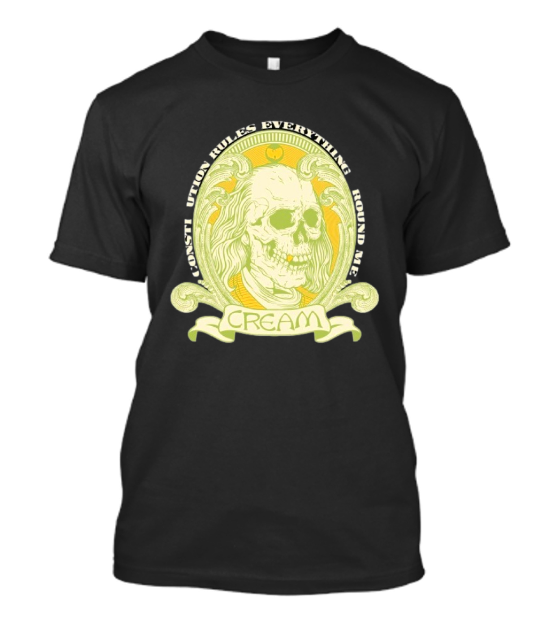Wu-Tang Clan Constitution Rules Everything Around Me Skull Cream T-Shirt