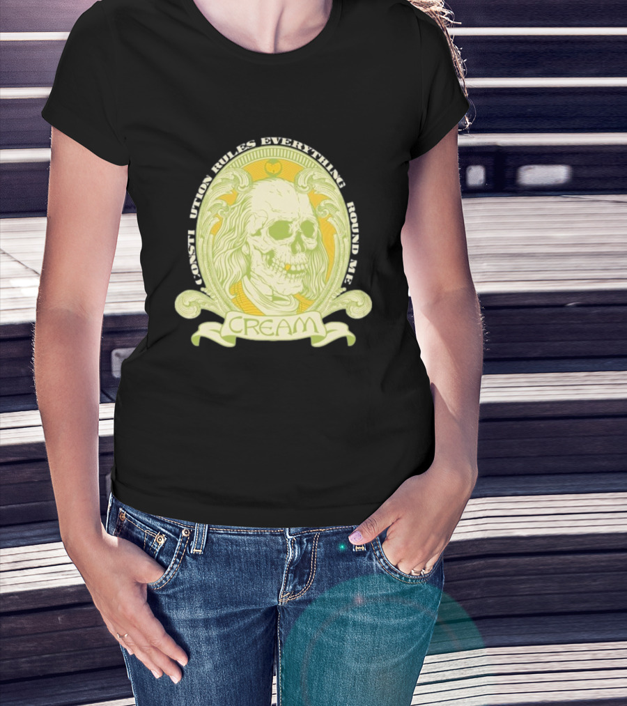 Wu-Tang Clan Constitution Rules Everything Around Me Skull Cream T-Shirt