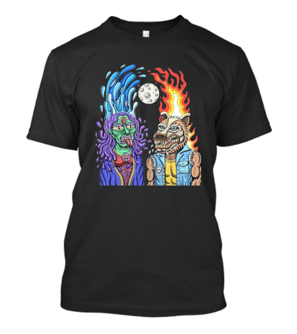 Zao Mother Father Surreal Alien Zombie Werewolf Battle Fire Water Psycho De Mayo Clown Moon Art T-Shirt