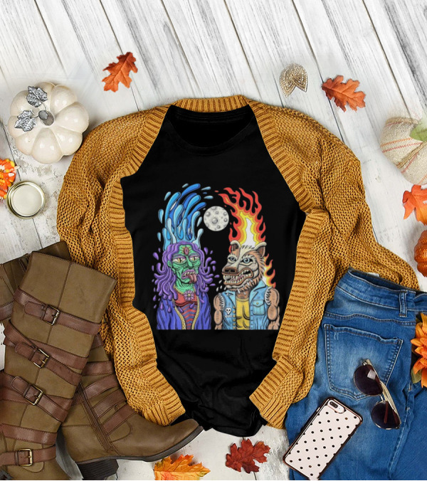 Zao Mother Father Surreal Alien Zombie Werewolf Battle Fire Water Psycho De Mayo Clown Moon Art T-Shirt