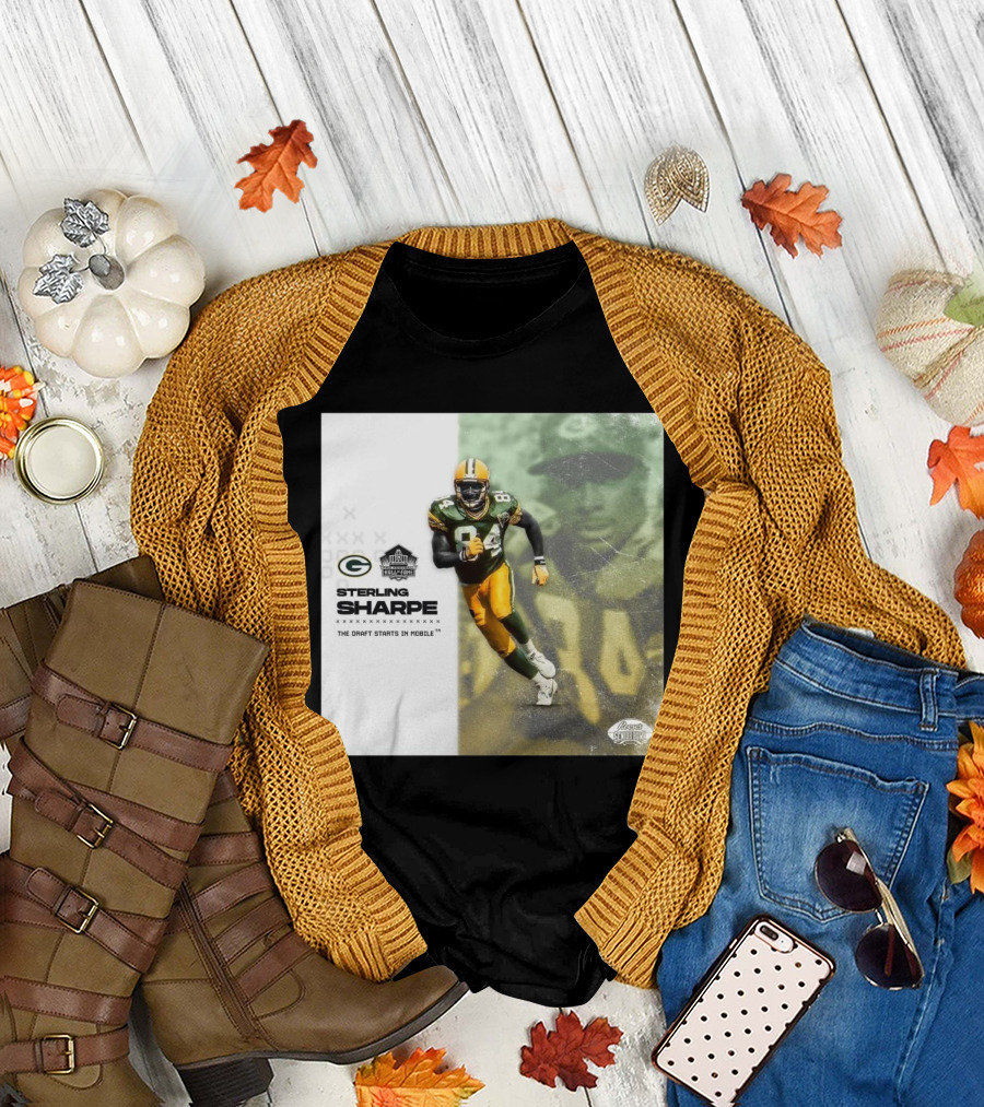 Sterling Sharpe Green Bay Packers Pro Football Hall of Fame The Draft Starts in Mobile T-Shirt