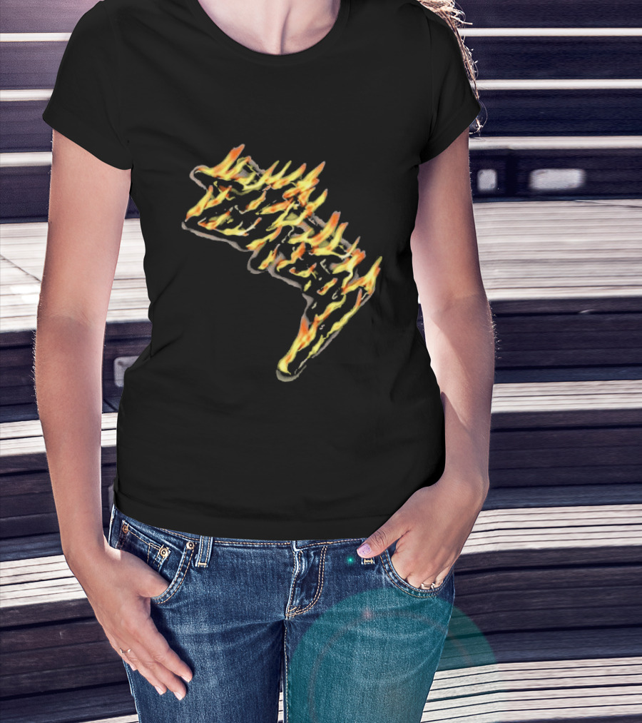 Stussy Burning Stock Flame Graphic Midnight T-Shirt