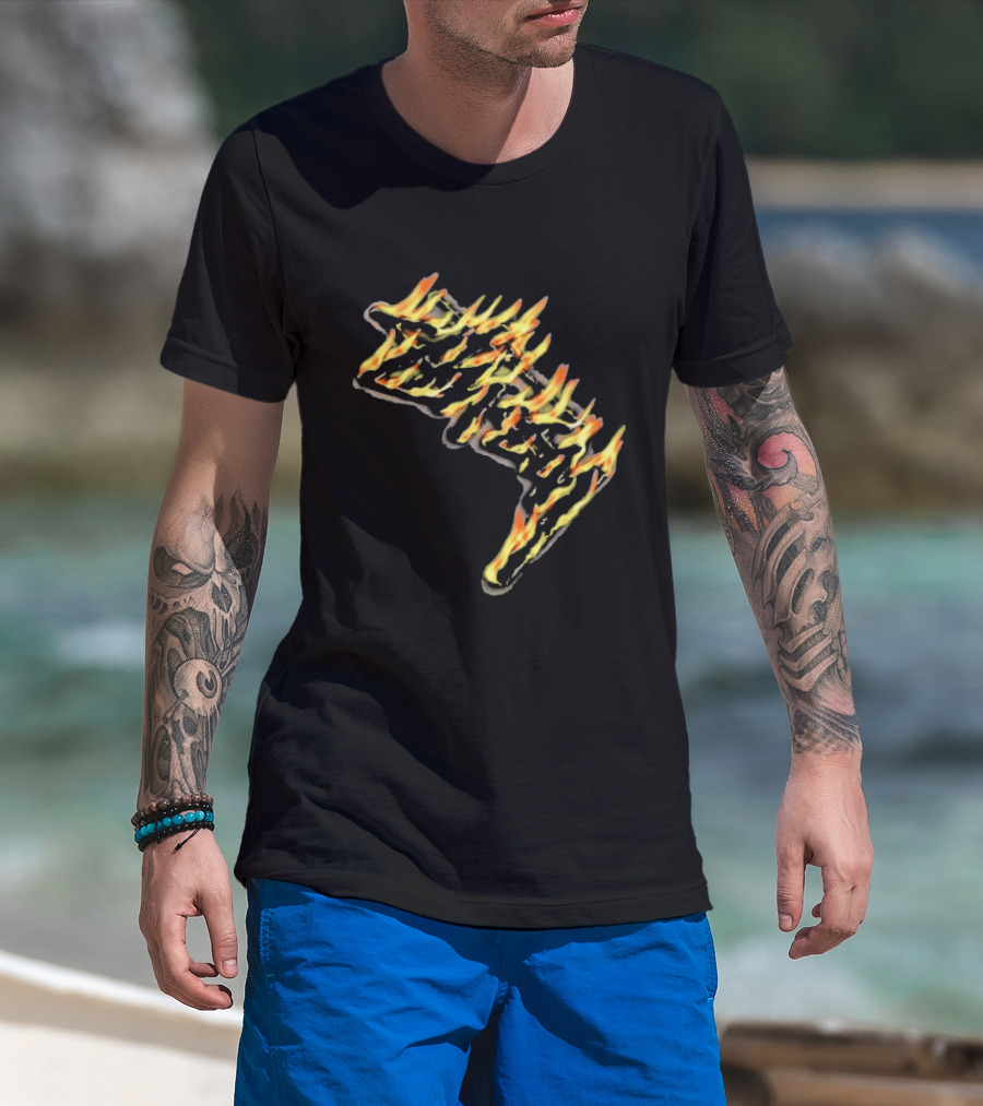 Stussy Burning Stock Flame Graphic Midnight T-Shirt