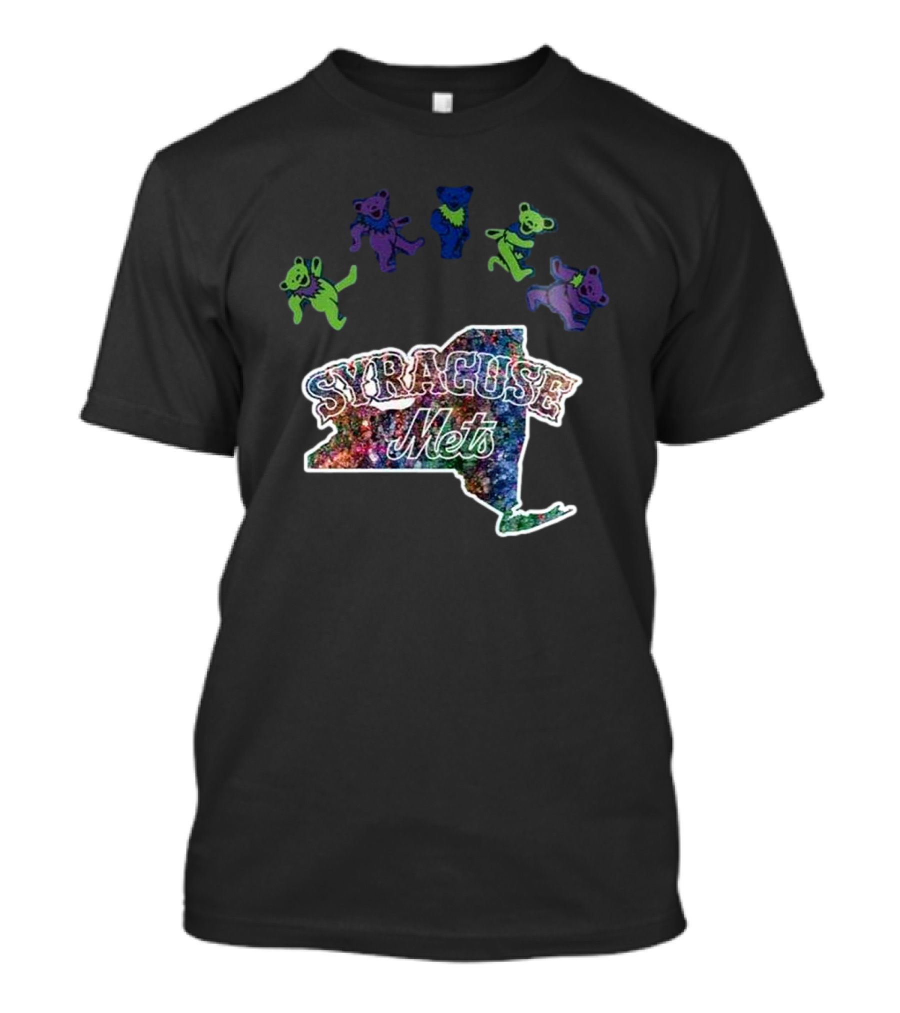 Syracuse Mets Grateful Dead Night 2025 New York Tie-Dye Dancing Bears T-Shirt