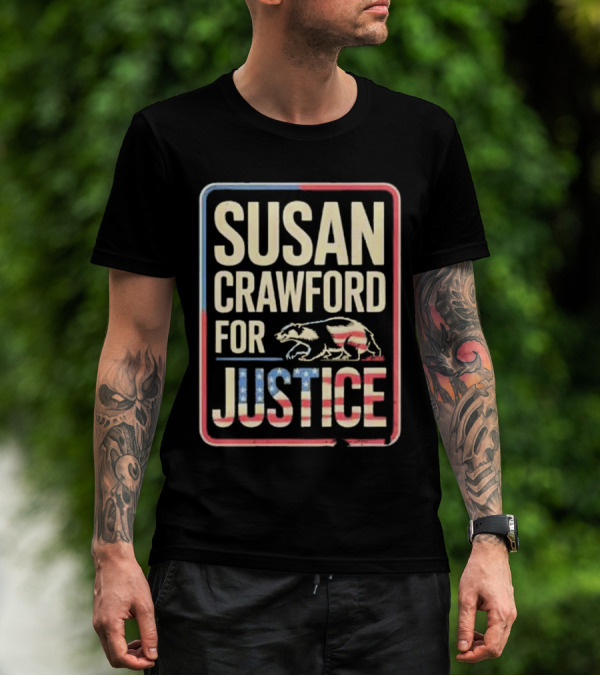 Susan Crawford For Justice Bear Flag Wisconsin 2025 T-Shirt