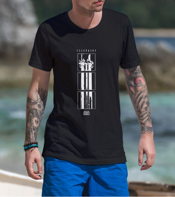 Telepathy Squares Elemental Pillars And Flames T-Shirt
