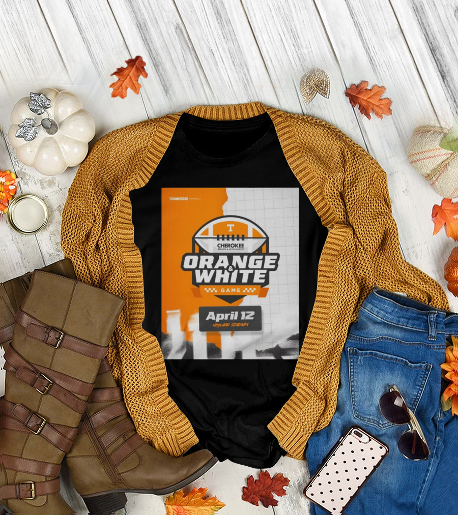 Tennessee Vols Football Cherokee Resorts Orange White Game April 12 Neyland Stadium T-Shirt