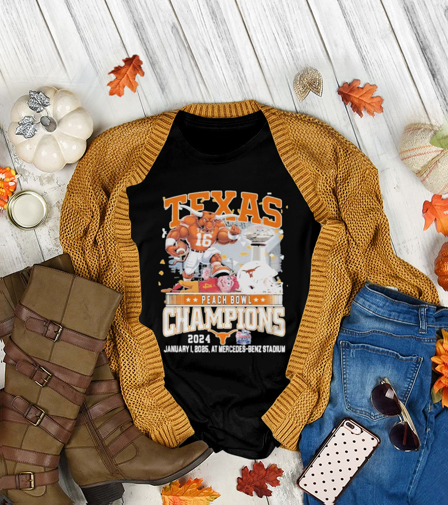 Texas Longhorns Peach Bowl Champions 2024 January 1 Mercedes-Benz Stadium T-Shirt