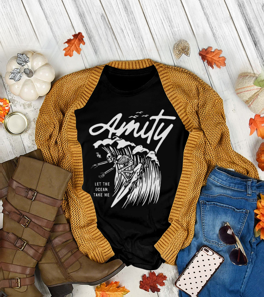 Amity Let The Ocean Take Me Surfin Skelly T-Shirt