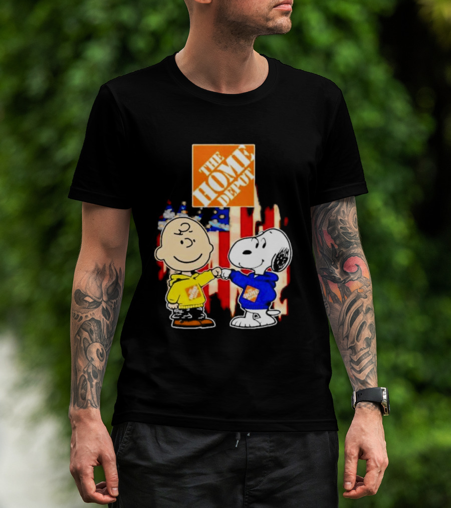 The Home Depot Charlie Brown Snoopy American Flag T-Shirt