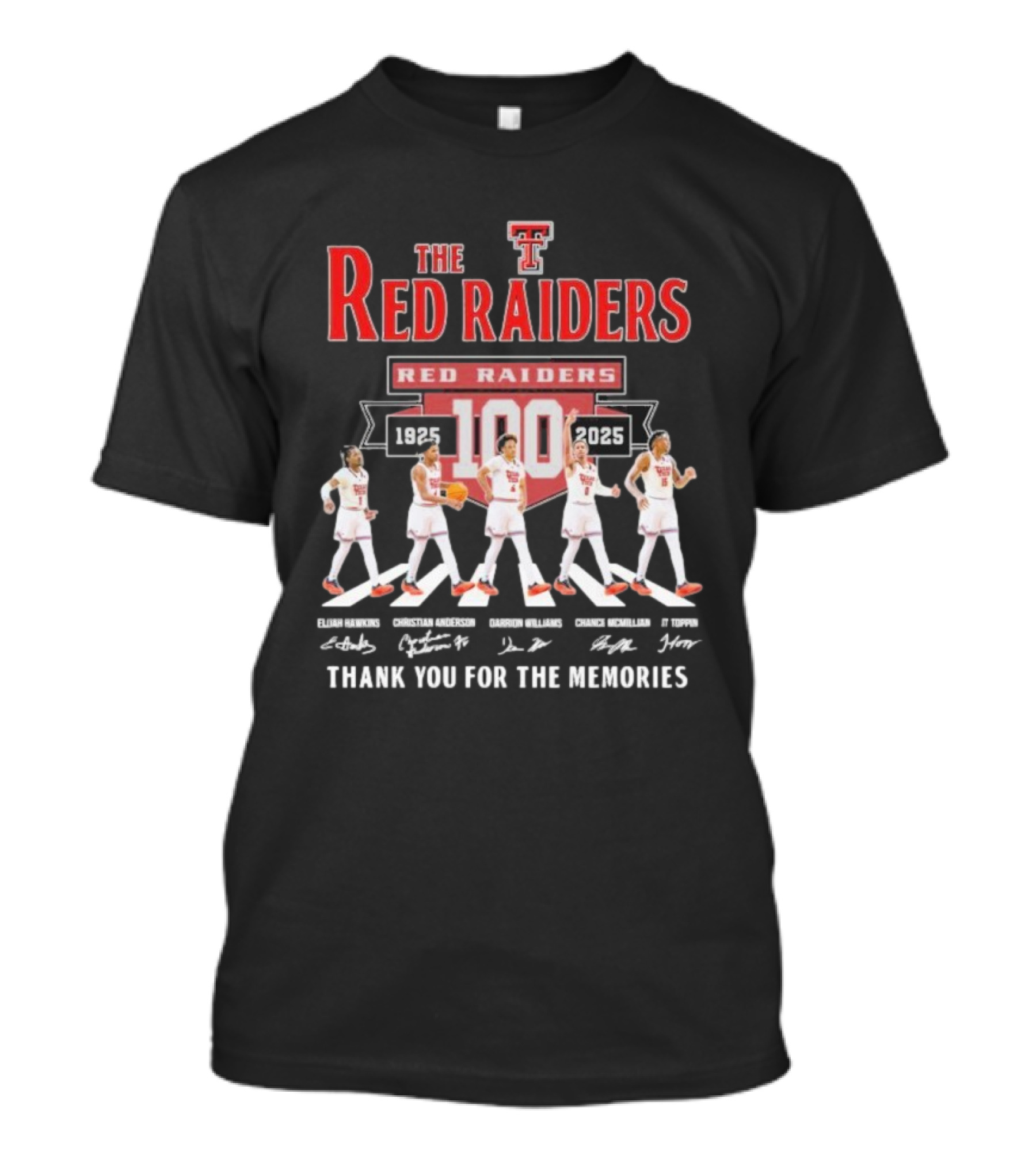 The Red Raiders Abbey Road 100 Years 1925 2025 Thank You For The Memories T-Shirt
