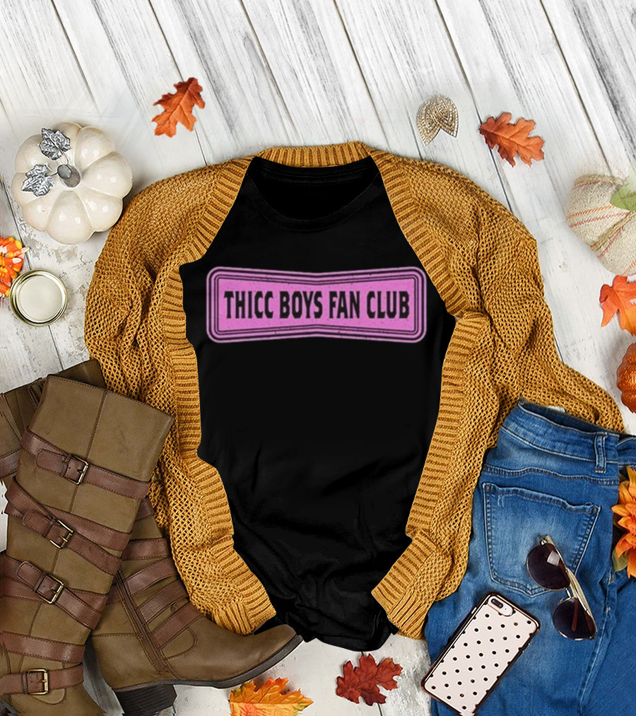 THICC BOYS FAN CLUB Pink Patch Design T-Shirt