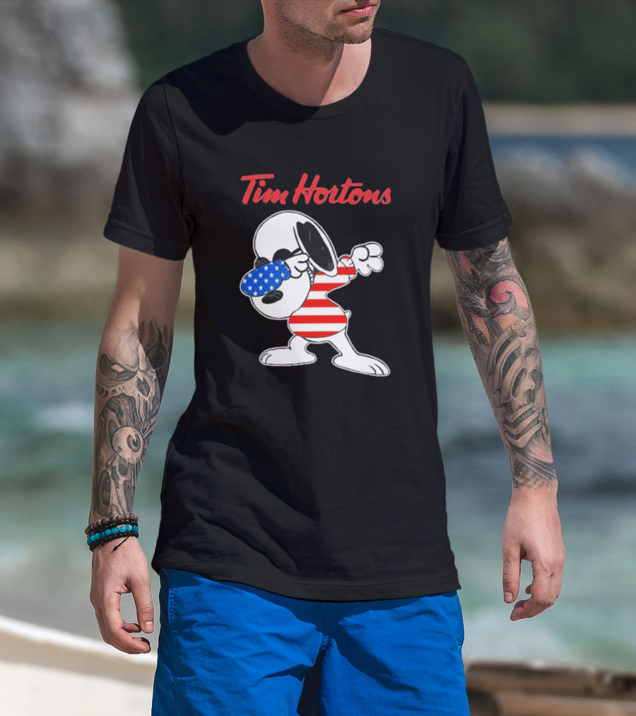 Tim Hortons Snoopy Dabbing American T-Shirt