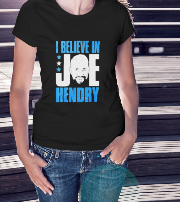 TNA I Believe In Joe Hendry Blue Text And Stars T-Shirt
