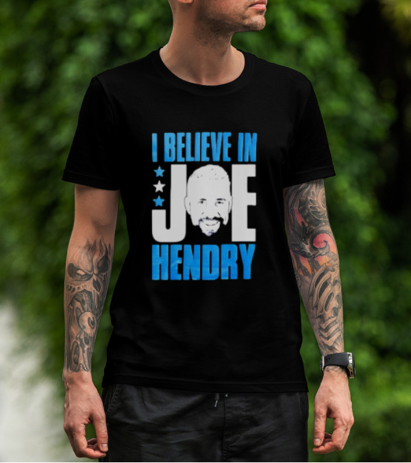 TNA I Believe In Joe Hendry Blue Text And Stars T-Shirt