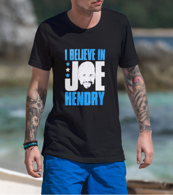 TNA I Believe In Joe Hendry Blue Text And Stars T-Shirt