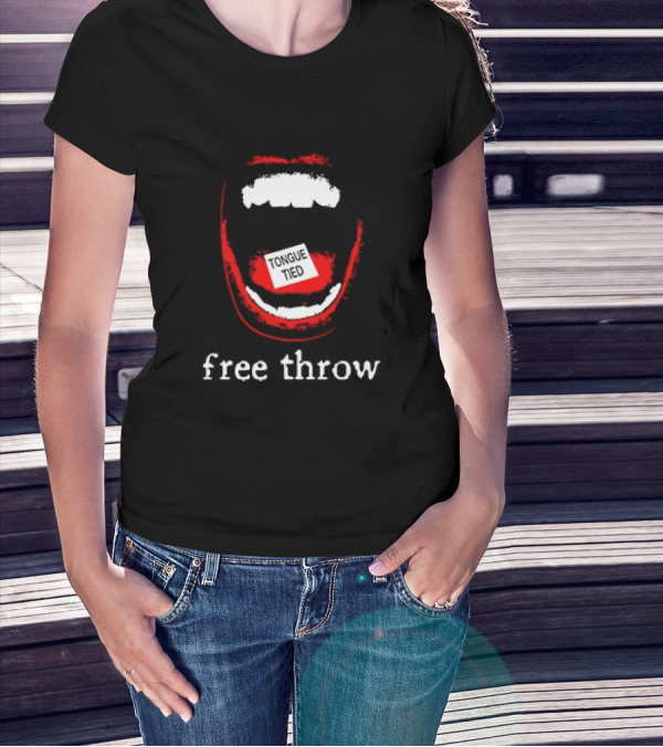 Mouth With Dice Tongue Free Throw Text T-Shirt