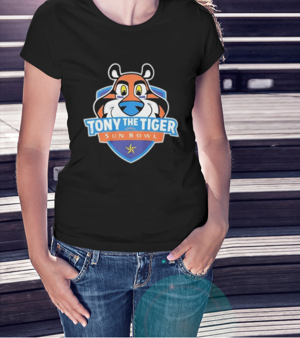 Tony The Tiger Sun Bowl 2025 Event Logo With Iconic Cartoon Character And Star Emblem T-Shirt