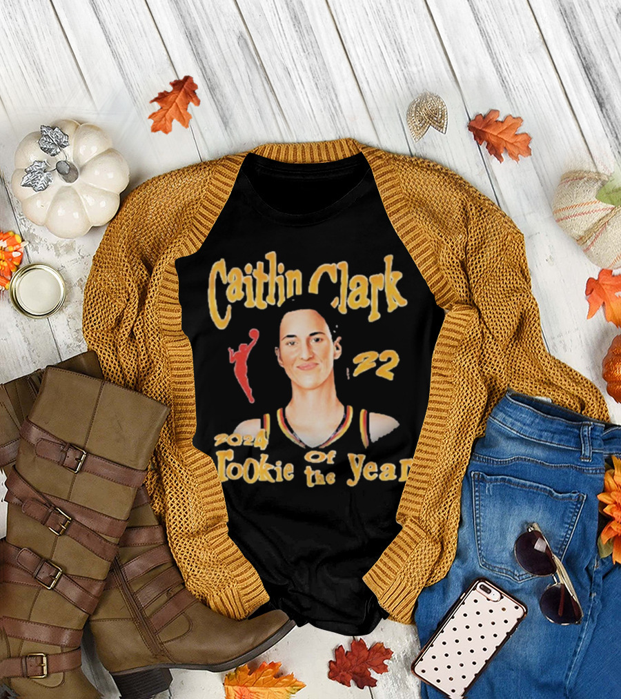 Caitlin Clark 2024 Rookie Of The Year Basketball Art T-Shirt