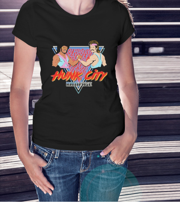 Hunk City Rampage TorfI Frans Olafsson Retro Arm Wrestling Match T-Shirt