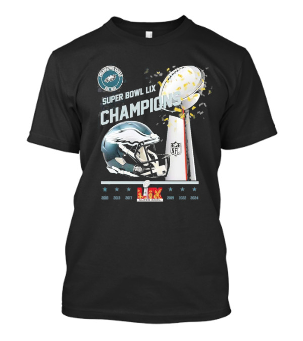 Super Bowl LIX Champions Philadelphia Eagles Trophy Collectible T-Shirt