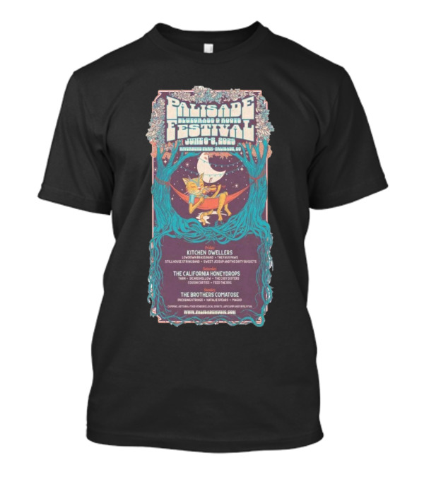 Palisade Bluegrass And Roots Festival June 6-8 2025 Riverbend Park Colorado Kitchen Dwellers The California Honeydrops The Brothers Comatose T-Shirt